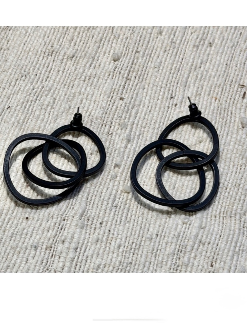 COS Matte Black Wire Layered Earrings - Picture 3 of 6
